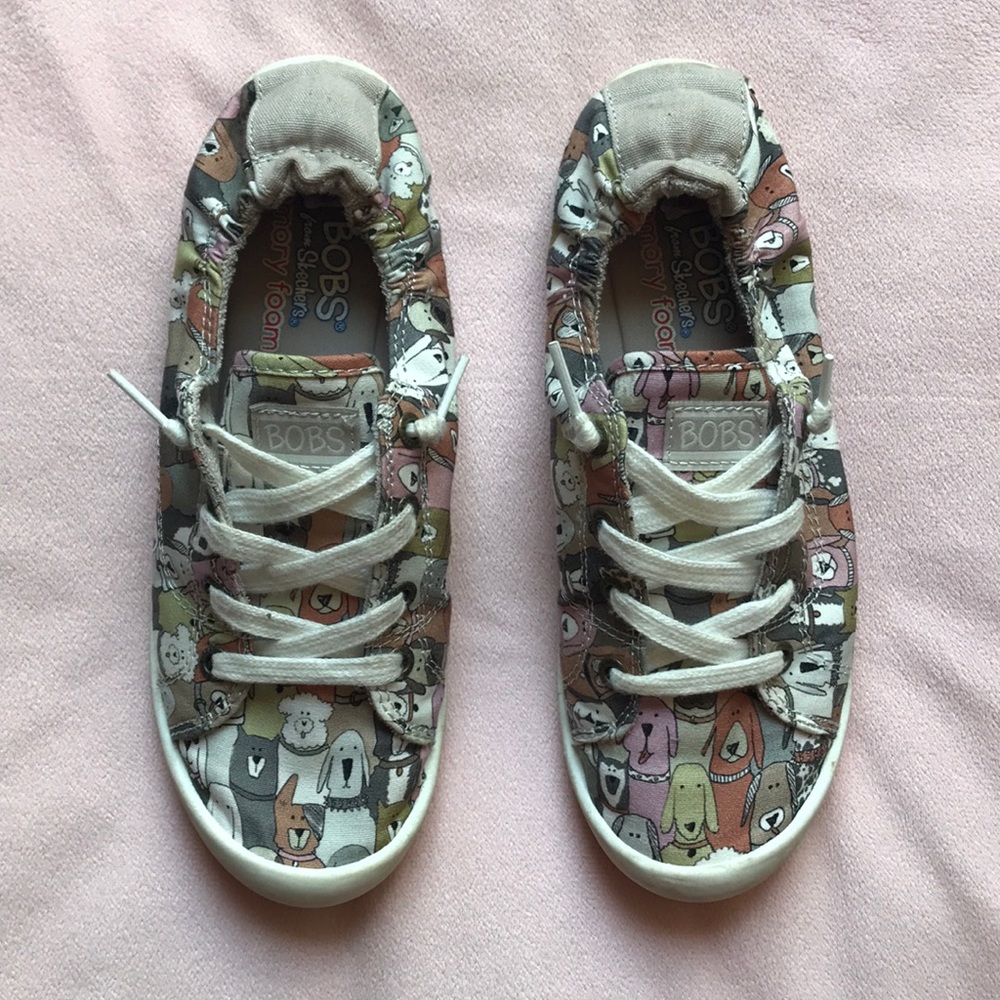 Women’s dog print slip on shoes